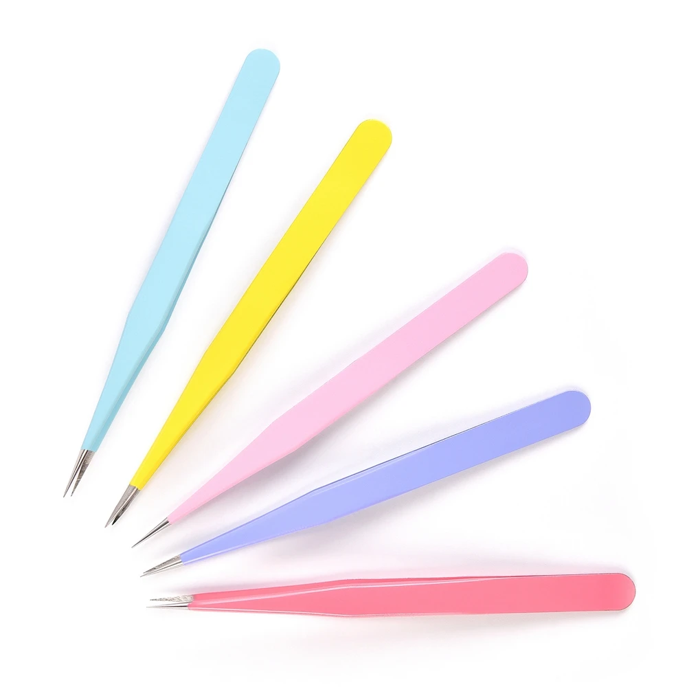 1PC Nail Art Strass Picker Lash Pinze Tronchesi Clip a punta 5 colori Pinzette per adesivo Decal Strass Strumenti per manicure