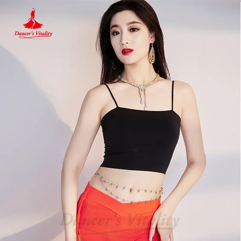 Disfraces de danza del vientre personalizados para mujer, Top sin mangas, ropa de práctica profesional de danza del vientre Oriental para adultos, novedad de verano