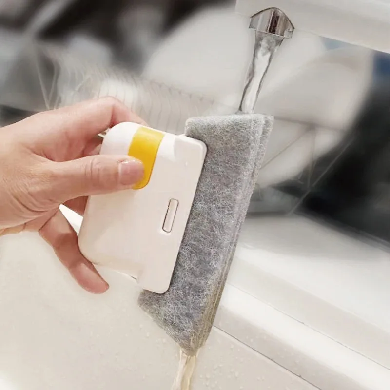 1/2/3 قطعة أداة تنظيف الأخدود إطار النافذة فرشاة تنظيف الأخدود الباب انزلاق الباب المسار تنظيف أداة باليد شق الأنظف #4