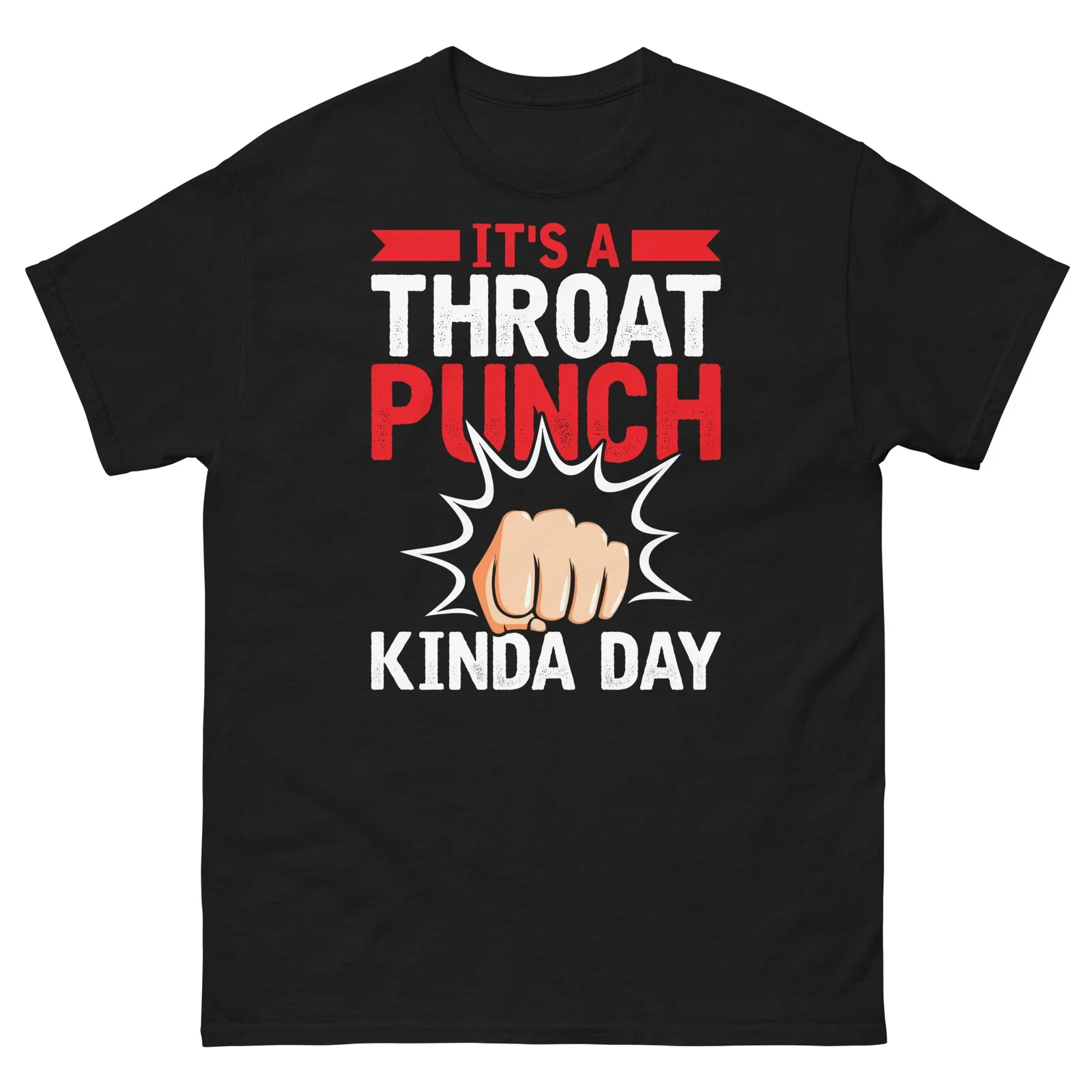 Men's It’s a Throat Punch Kind of Day  Letter Graphic gothic T Shirt Tee Cotton Women Oversize Summer Ironic Humor Streetwear