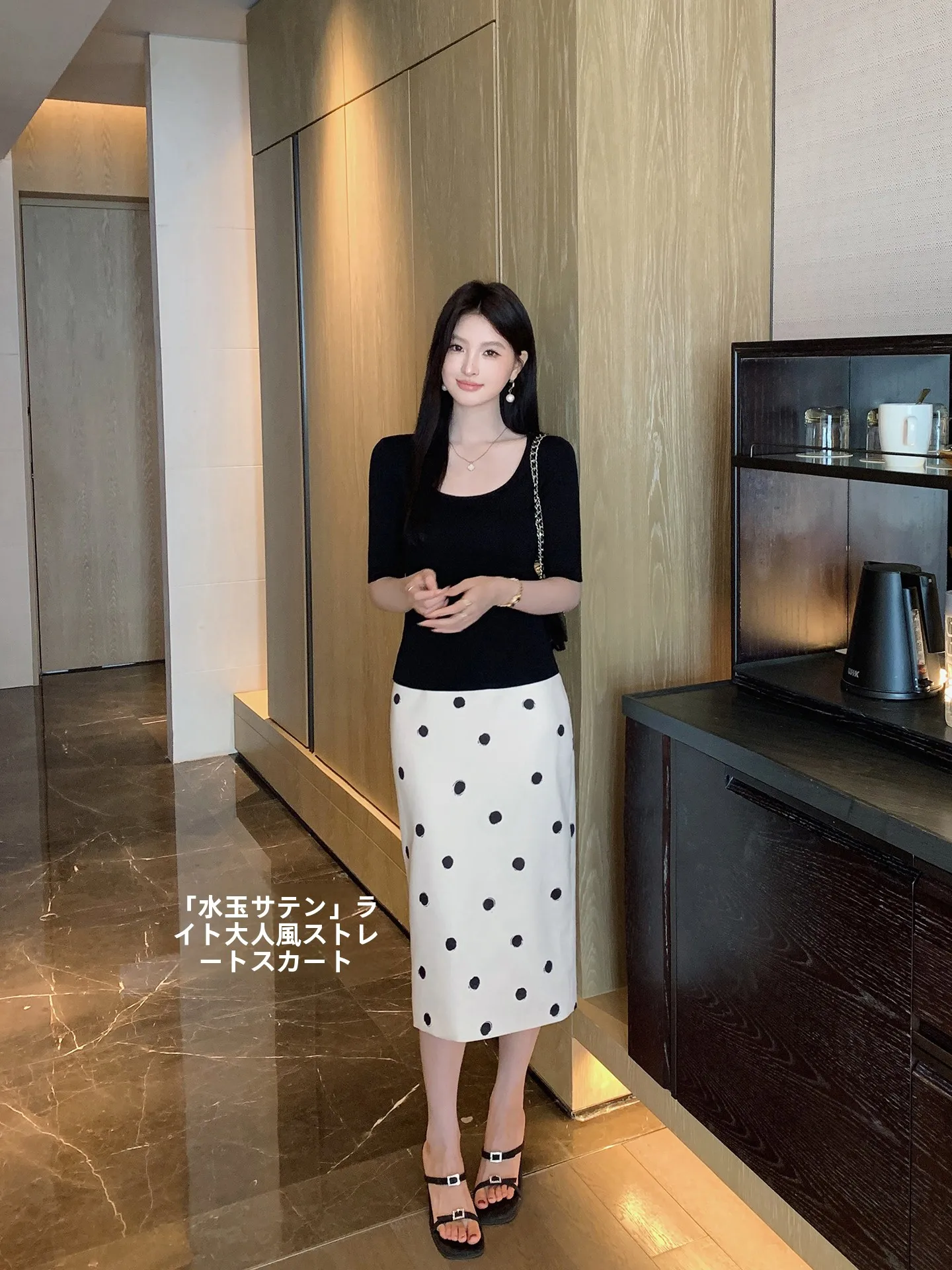 

Юбка Ms.Daoge винтажная с принтом в горошек, атласная, с завышенной талией, облегающая, летняя, женская, для повседневной носки, дышащая, из полиэфирного волокна