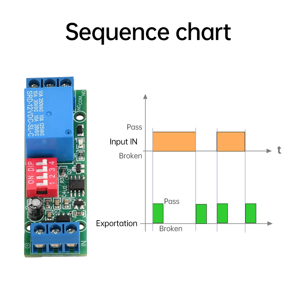 DC12V 10A Signal Change Control Relay Module Control Switch Module High Level/Switch Signal For Iot Hotel Room Door Card Control