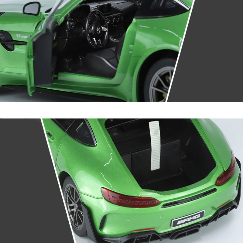 1:18 Green Demon GTR Supercar Alloy Car Model Gift for Children Hot Wheels Premium Metal Vehicle Toy Collection Fast and Furious