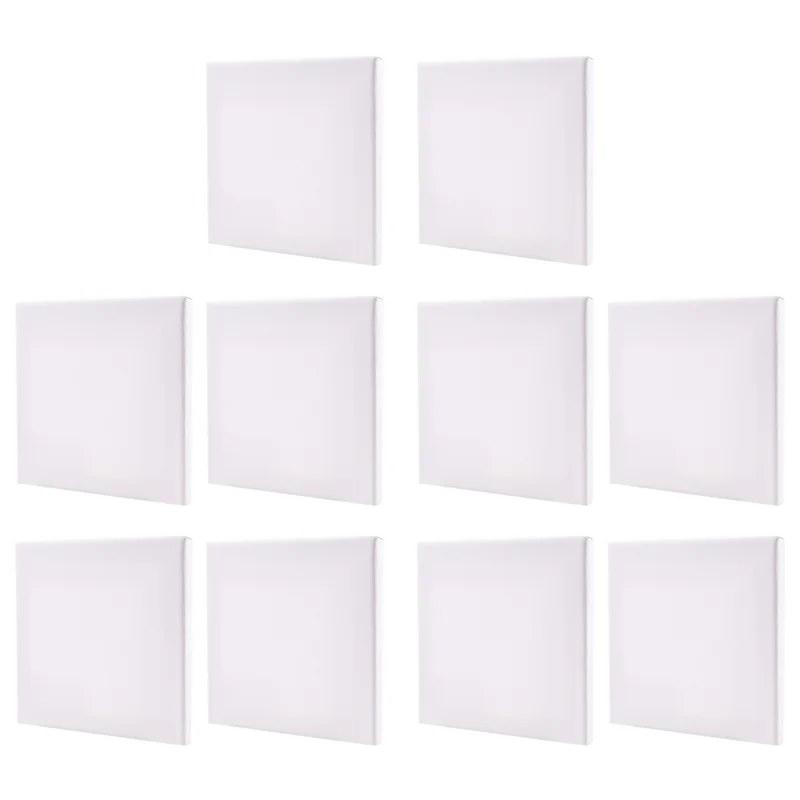 

10Pcs/Set 15Cm White Blank Art Boards Mini Stretched Artist Canvas Art Board Acrylic Oil Paint Wood+Cotton For Artwork Painting