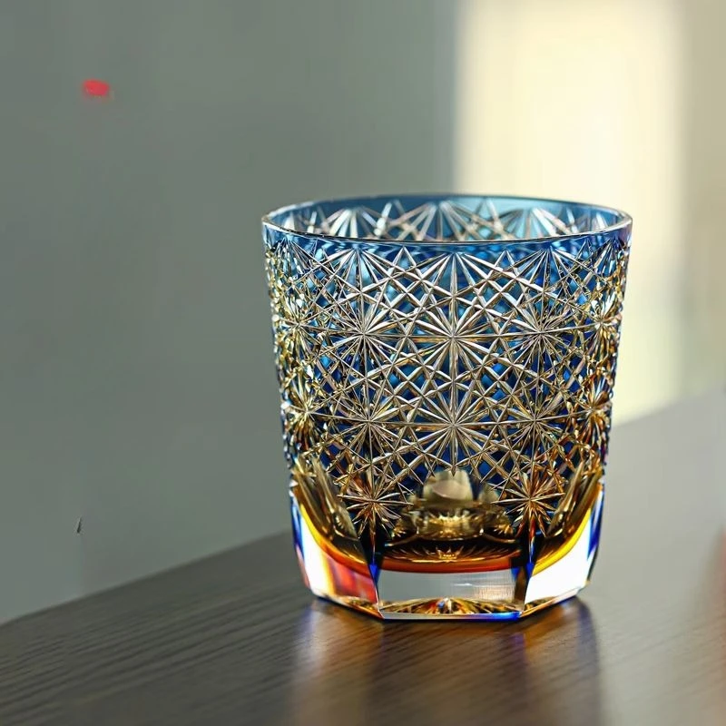 Master Yuwu Qiluo Purple Fluorite Crystal Glass Handmade Whiskey Glass
