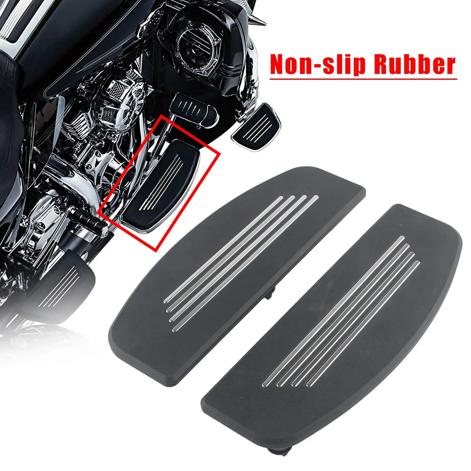 Motorcycle Rider Footboard Kit For Touring Electra Glide Classic Front Rider Insert Footboards 3