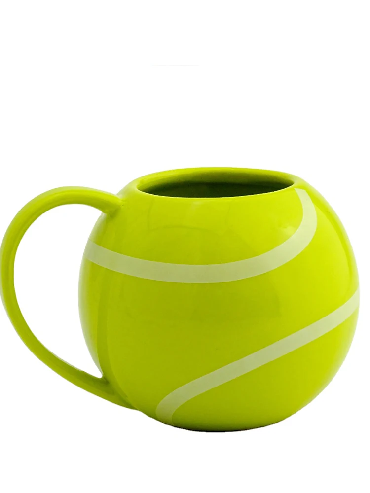 14 Oz Funny Tennis Shape Kids Favorite Paintable Ceramic Coffee Mug