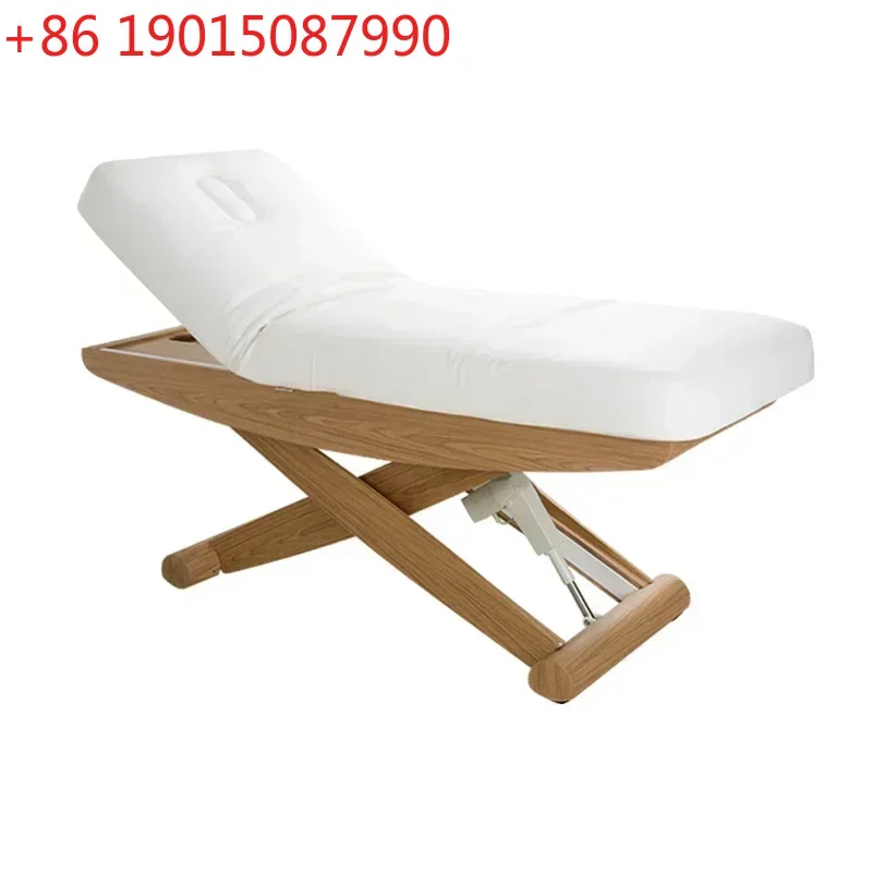 

Three-motor electric fluffy cotton PU leather hotel beauty salon, free lifting adjustment electric bed