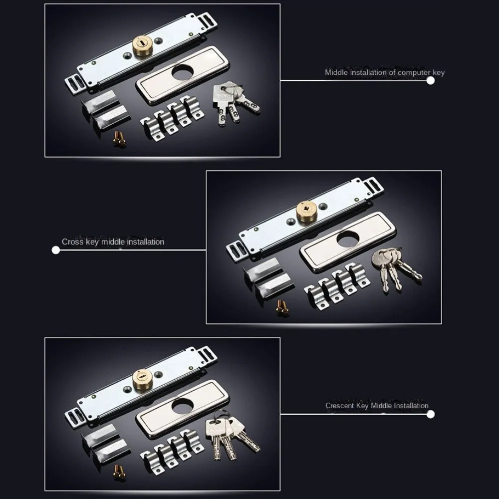 Rolling Security Door Lock Anti-theft Locks with Key Roll Gate Lock Install Middle Bottom Shutter Safe Lock Garage Home Hardware