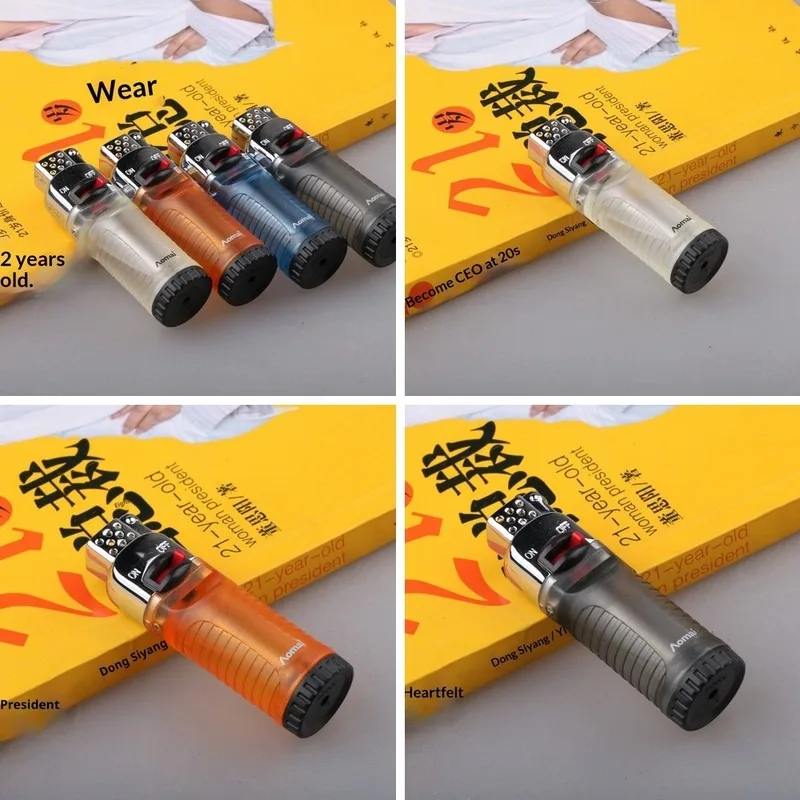 Grinding Wheel Lighter, Transparent Soft Floating Fire Flame Lighter, Novelty Magic Creative Lighter, Unique Gift for Men