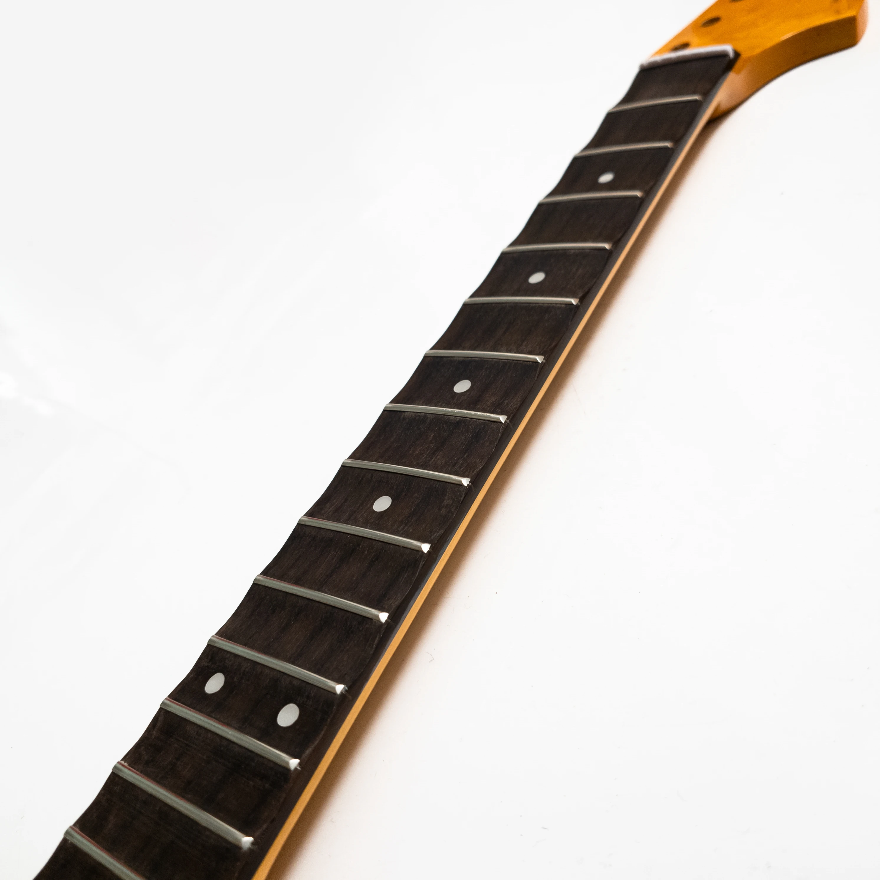 Scalloped Guitar Neck Large Headstock 22 Stainless Steel Frets 25.5 Inch Scale Modern C Shape Maple Neck Rosewood Fingerboard