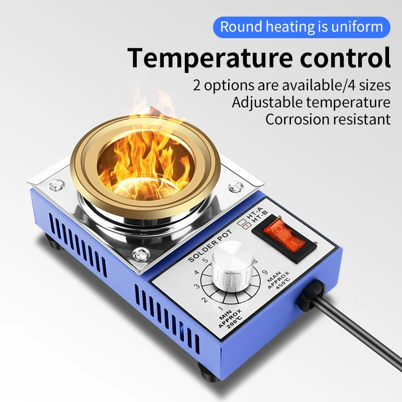 LUXIANZI 220 فولت 300 واط/500 واط المحمولة لحام وعاء القصدير فرن صهر يده قابل للتعديل التحكم في درجة الحرارة ديسولديرينغ حمام أداة