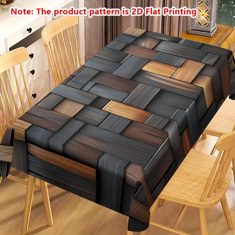 A modern art design tablecloth in two-dimensional flat pattern, made of polyester material.