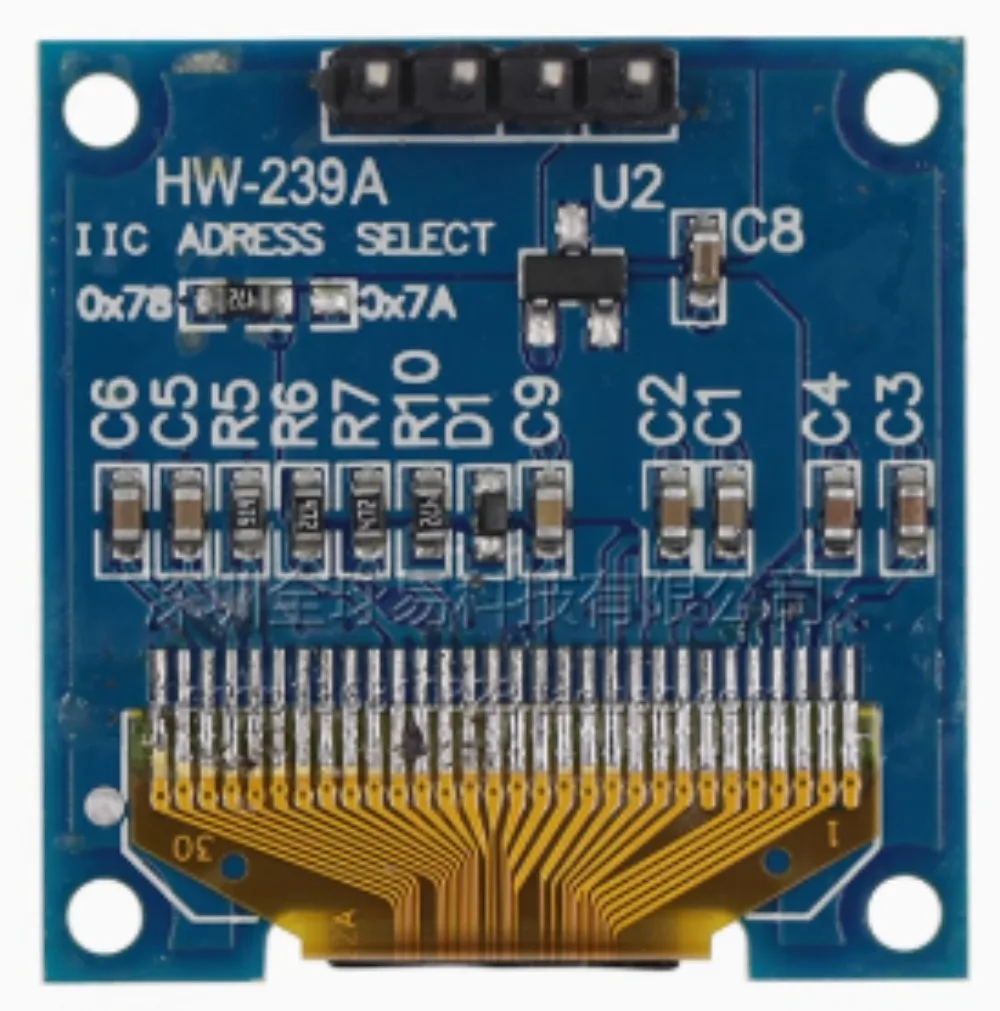0.96 Inch OLED Display Module SSD1306 I2C IIC SPI Serial 128X64 LCD 4 Pin YellowBlue WhiteBlue for Arduino(Pin Headers Soldered)