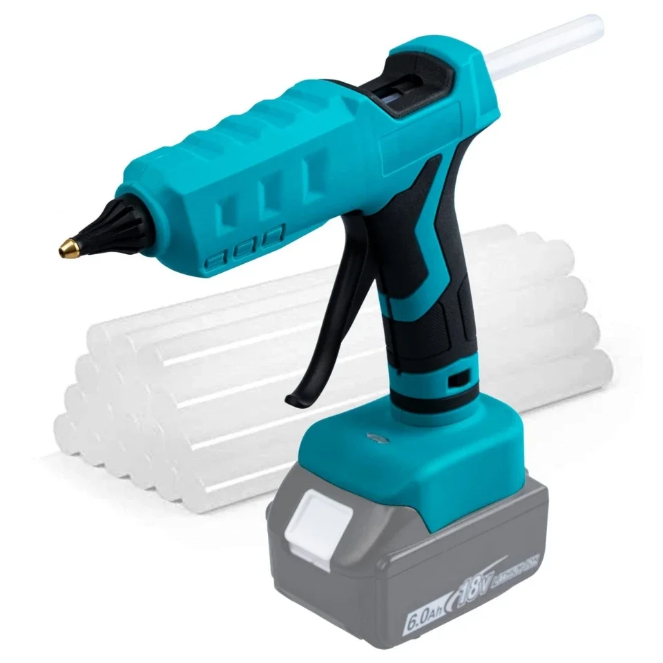 100W Cordless Hot Glue Gun W/ 10PCS 11mm Cola Varas Casa DIY Ferramenta Elétrica Reparação de Calor Compatível Makita 18V LXT Bateria