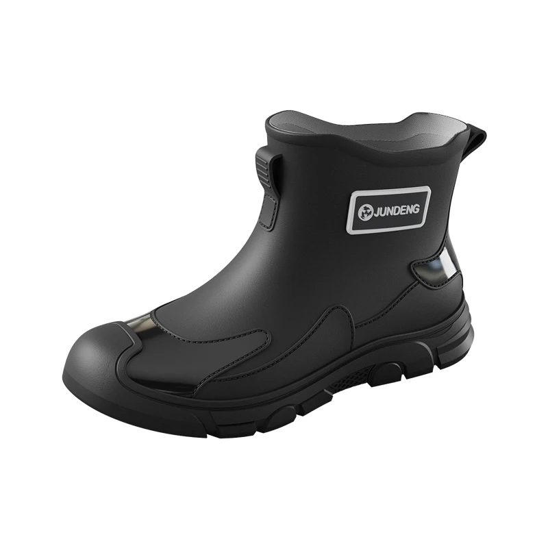 أحذية مطر رجالية عصرية للصيف، أحذية سيليكون مضادة للانزلاق ذات قاعدة مسطحة مقاومة للماء للمطبخ #3