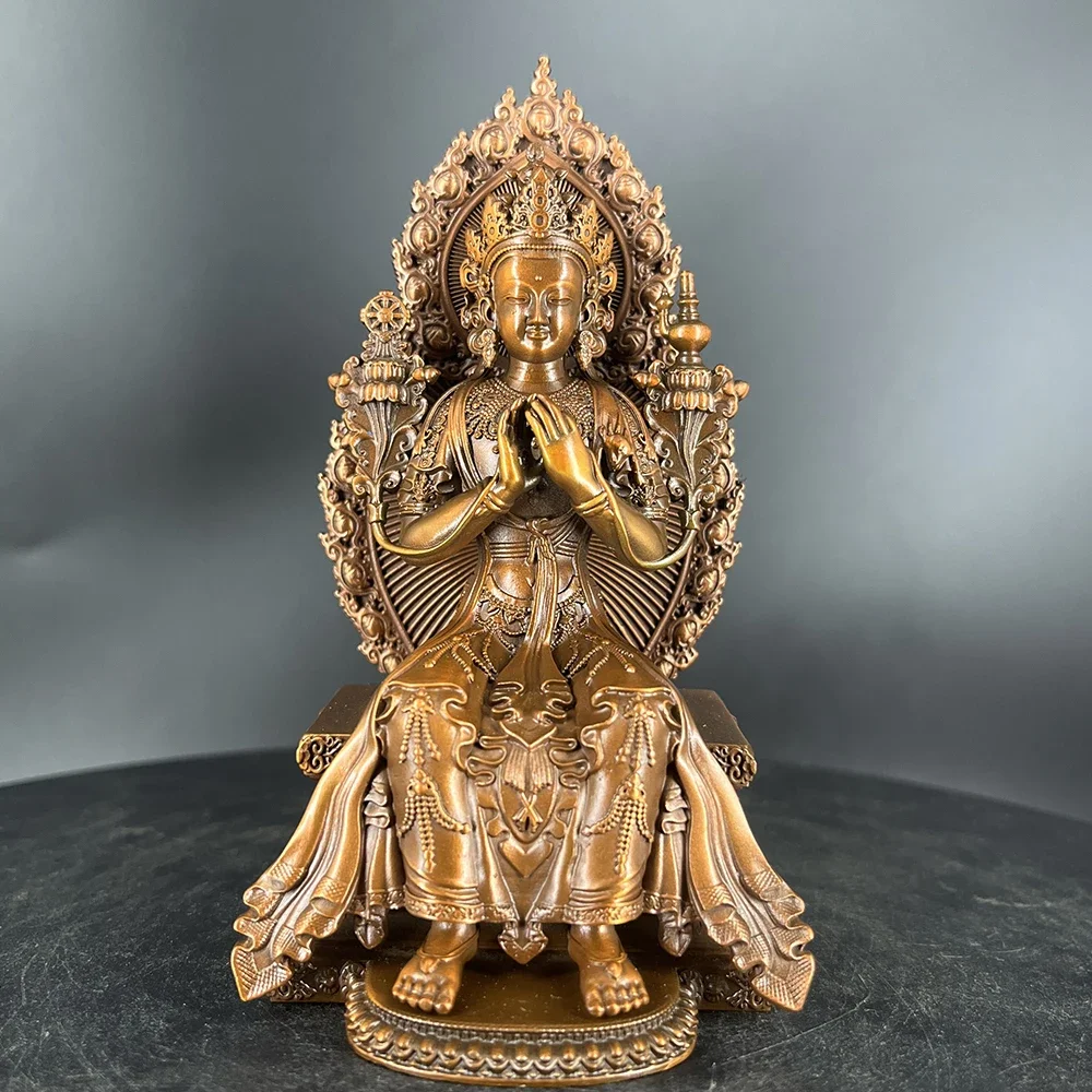 

Vajra Method Tibetan Pure Bronze Bodhisattva Zen Maitreya Buddha Ornament Qiangba Buddha Statue