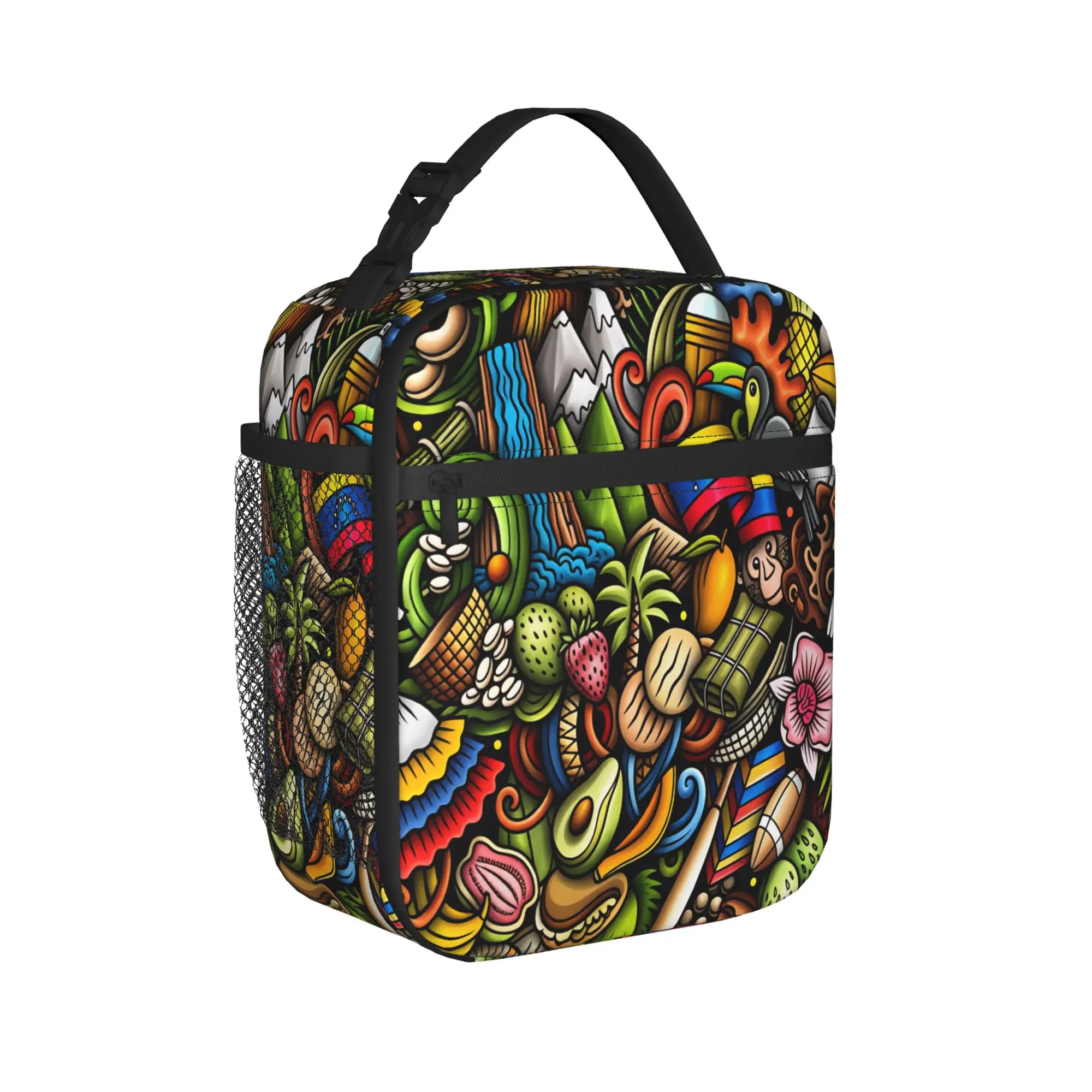 Venezuela Lunch Bag  Portable Lunch Box Women Outdoor Picnic Graphic Design Cooler Bag Retro Oxford Thermal Tote Handbags