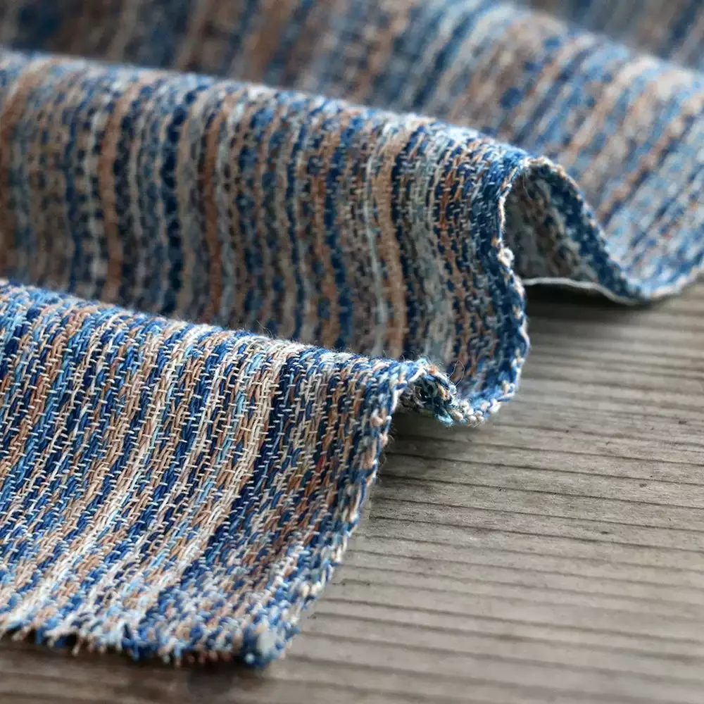 

1yard telas patchwork algodon fabric plant dyed woven with a wide width of 45cm 3color hand woven designer fabric for patchwork