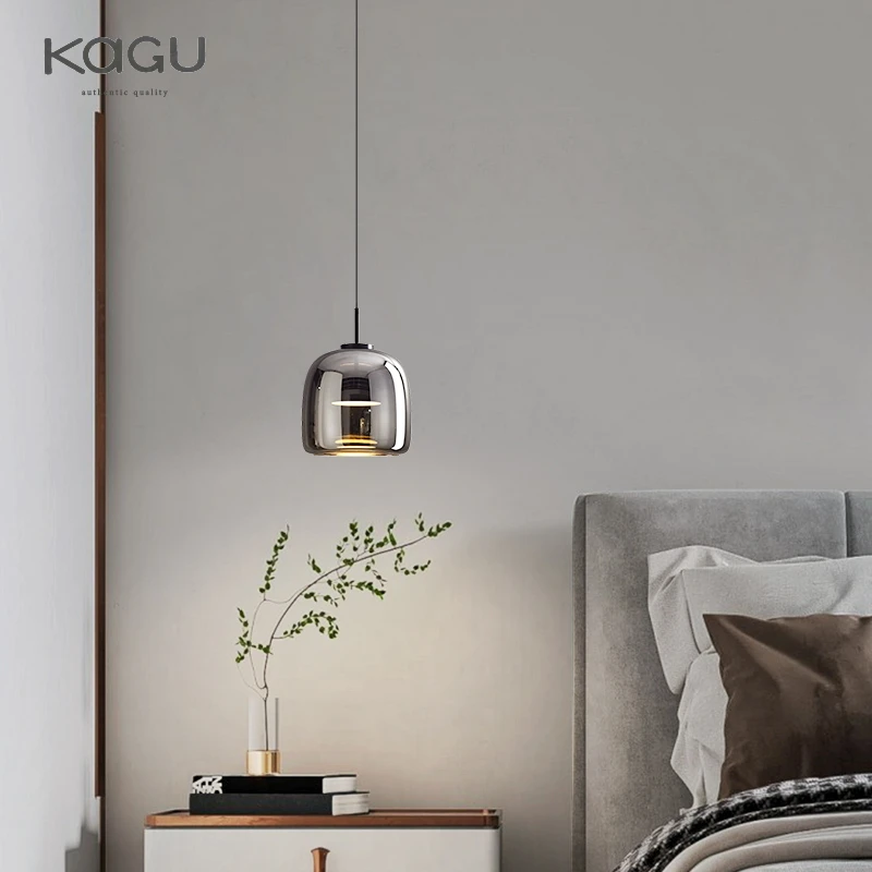 

KAGU Dining RoomGlass Pendant Light light Deco Nordic Led Hanging Light Fixtures Bedroom Modern Luminaire Suspension Lamp