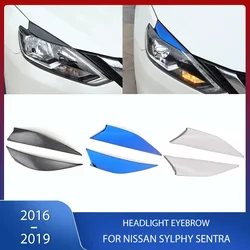 2 PCS Front  Bumper Headlight Eyebrow Decoration Sticker Fog Lamp Cover Trim For Nissan Sylphy Sentra 2016 2017 2018 2019
