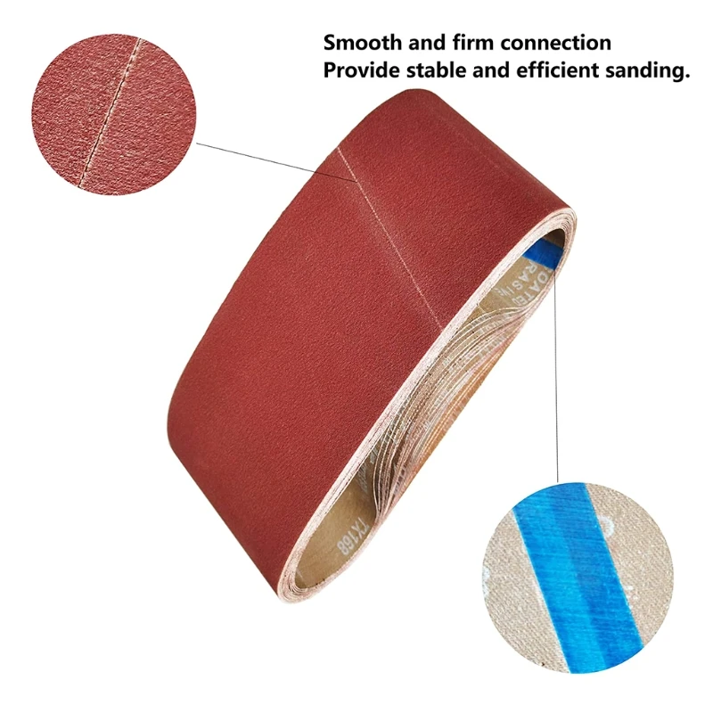 

F92C 7Pcs Sanding Belt Sander 50x686mm 120 240 320 400 600 1000 Sandpaper Abrasive Bands Tool Soft Metal Polishing