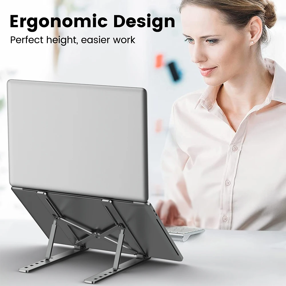 Adjustable Laptop Holder Aluminum Alloy Notebook Stand Lifting Cooling Bracket For Macbook Lenovo Portable Computer Accessories