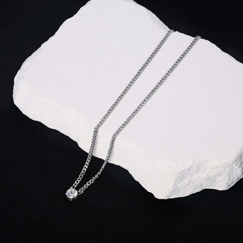 Real 1 Carat D Color Moissanite Pendant Necklace 100% 925 Sterling Silver Sparkling Engagement Wedding Party Fine Jewelry USA