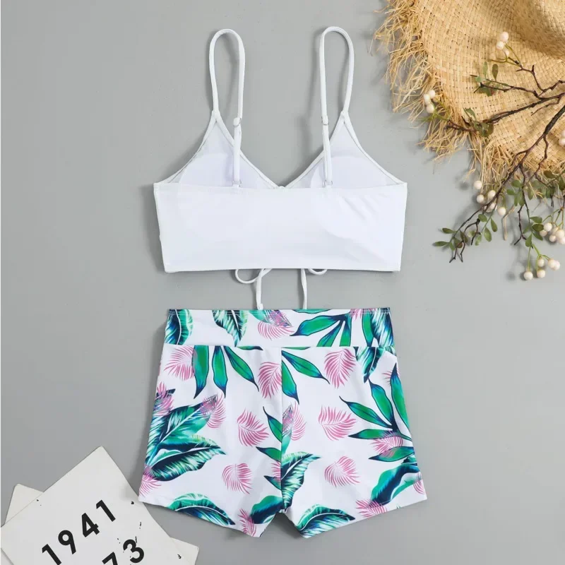 جديد مثير المايوه الأبيض Tankini مجموعة الإناث قطعتين ملابس السباحة الشاطئ ملابس سباحة لباس سباحة بركة المرأة لباس سباحة 2025