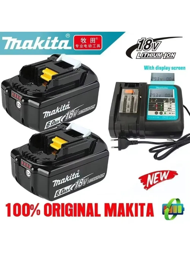 Originele Makita 18v accu met oplader, oplaadbare lithium-ion voor BL1850 BL1880 BL1860B LXT400 elektrische gereedschap Makita 18v accu - afbeelding 2