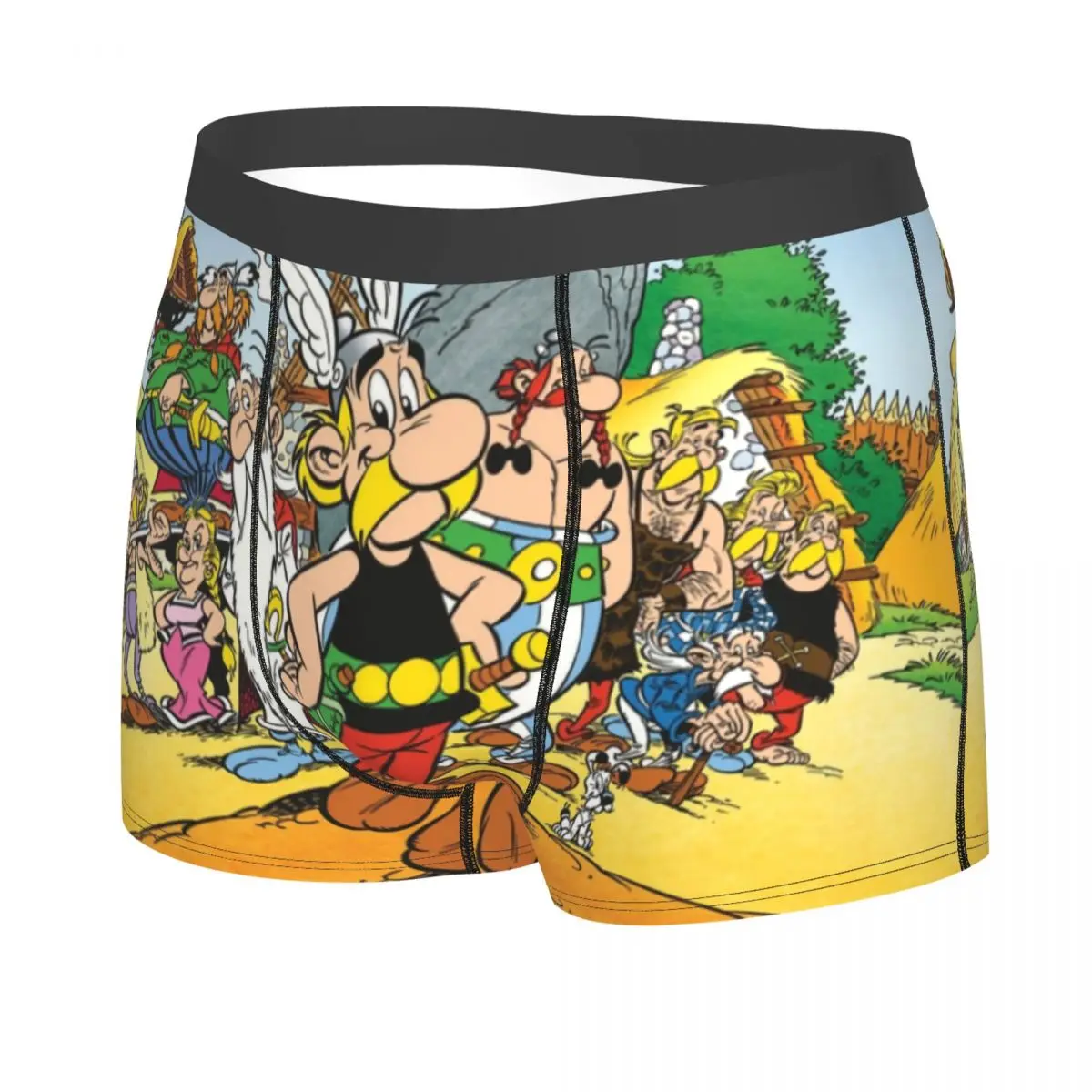 Anime Asterix And Obelix Underwear Men Stretch Anime Cartoon Getafix Boxer Briefs Shorts Panties Soft Underpants For Male