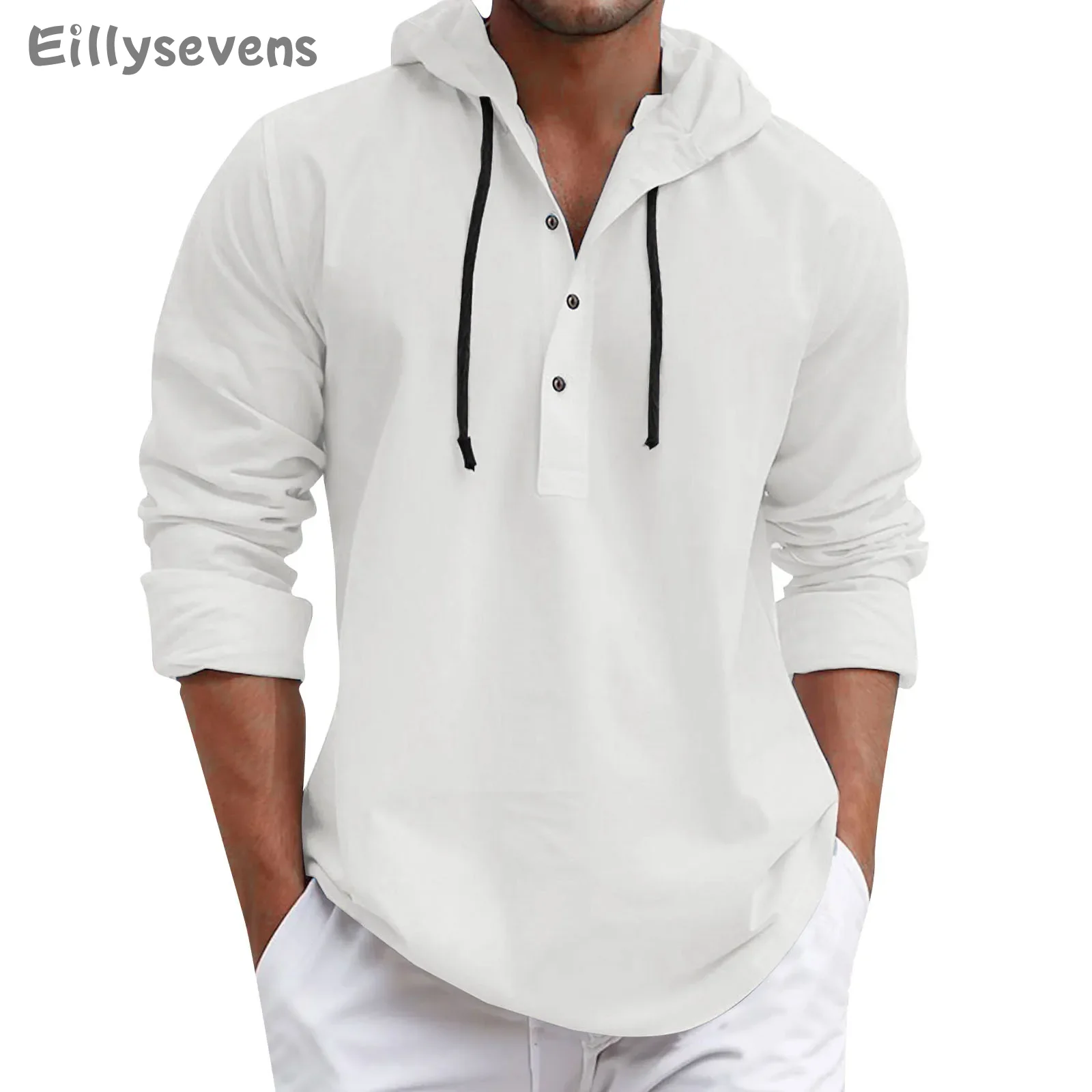 Men's autumn and winter hooded cotton sweatshirt Fashionable solid color all-match sweatshirts Casual Long Sleeve Shirt hoodies