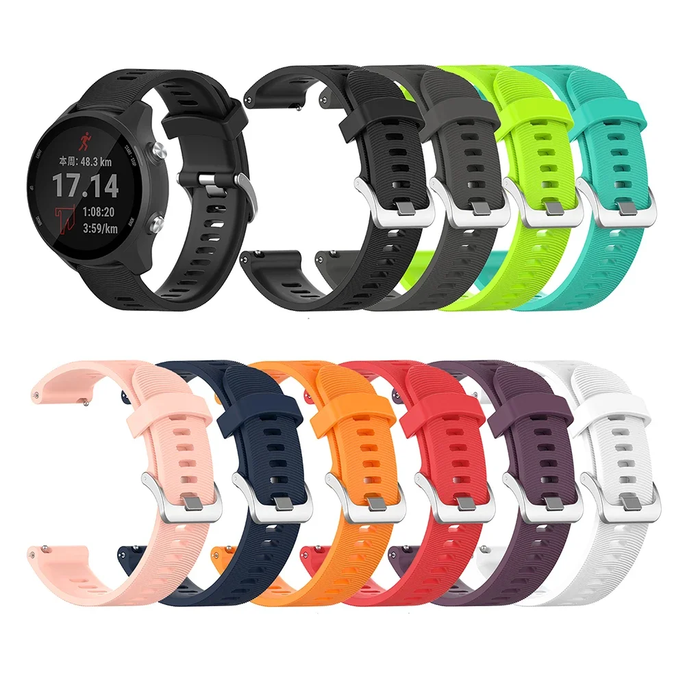 20mm Silicone Strap for Garmin Forerunner 245 245M 645 Smart Watch Band Replacement Watchband for Garmin Vivoactive 5 Venu