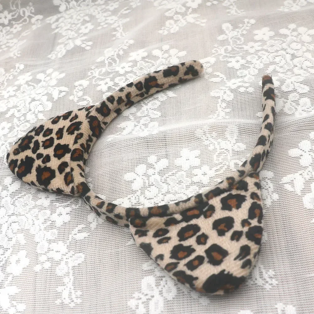 Adult Kids Children Boy Girls Leopard Cat Ears Tail and Bow Tie Party Costume Kit Halloween Birthday Gift