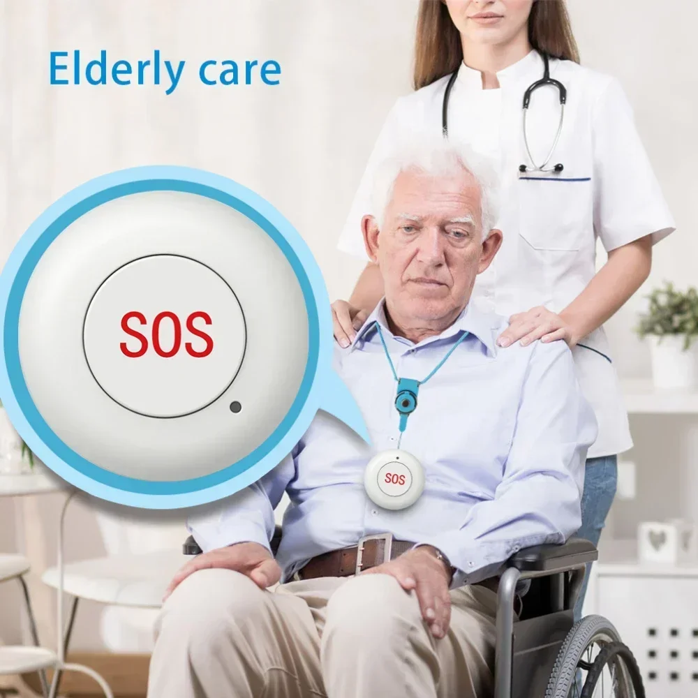 SOS Call Button Elderly Caregiver Pager Emergency Wireless SOS Medical Alert System with battery for Seniors Patients Elderly