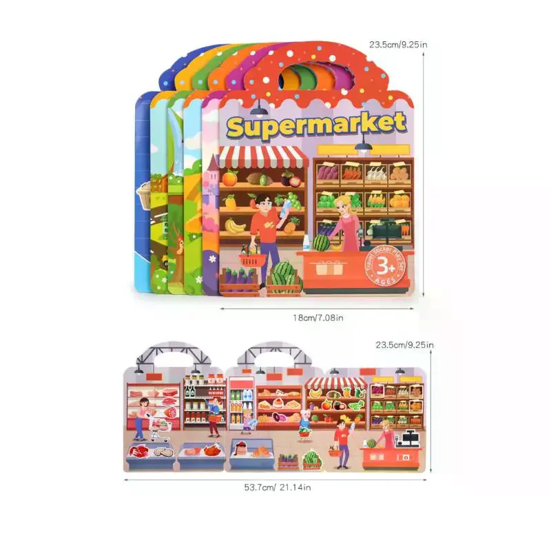 1 Set Children's Educational Learning Toys Sticker Book For Kids Vehicles Truck Multi-Theme Bubble Sticker Jelly Stickers