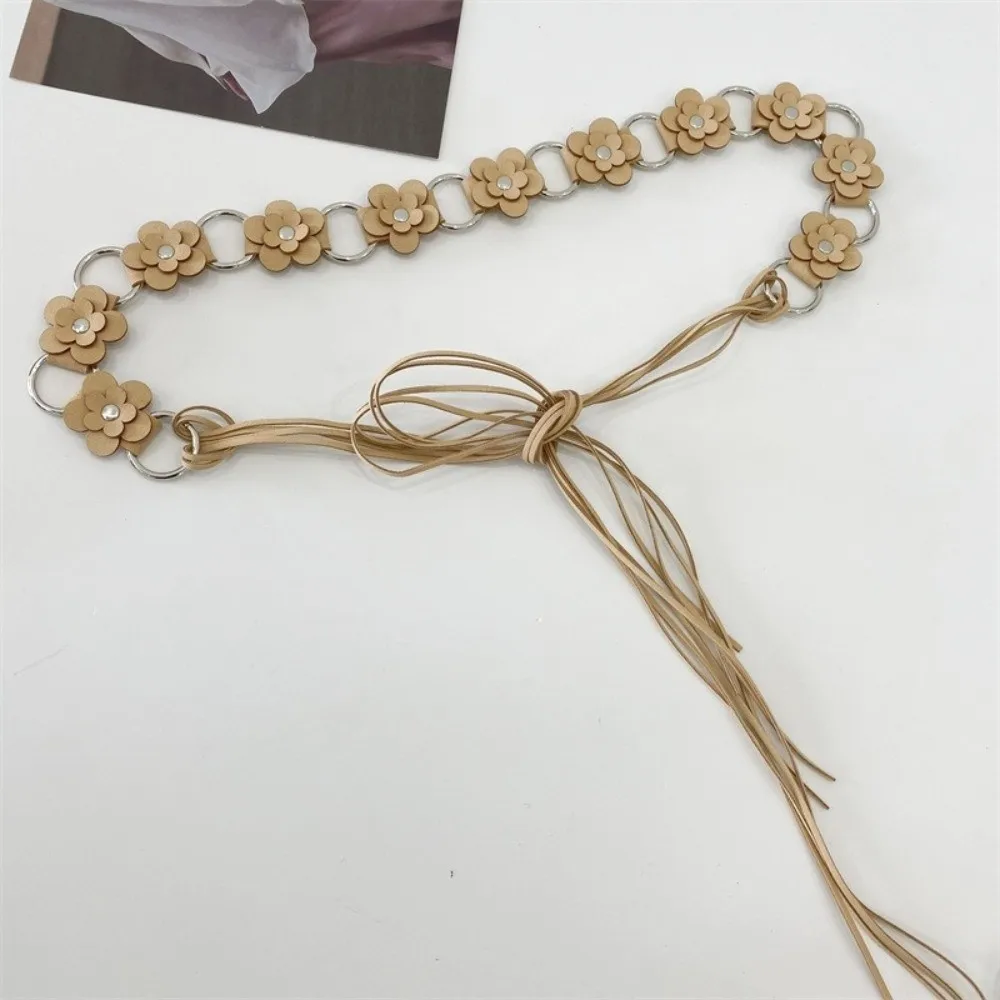 المألوف خمر حزام المرأة العرقية بوهو الجلود الخصر حبل الأزهار الحلو فستان حزام البنطال الجينز الخصر الملحقات