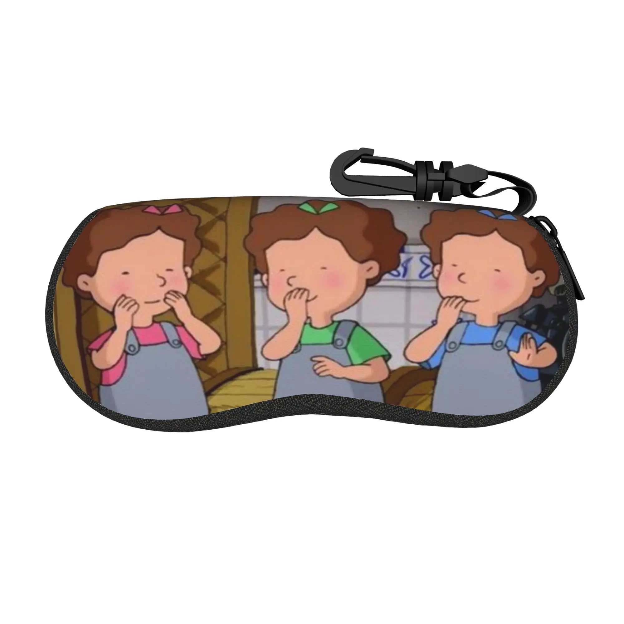 Las Tres Mellizas cartoon Merchandise Glasses Case for Women Men Student Zipper  Eyeglasses Protector Gift Eyewear Container