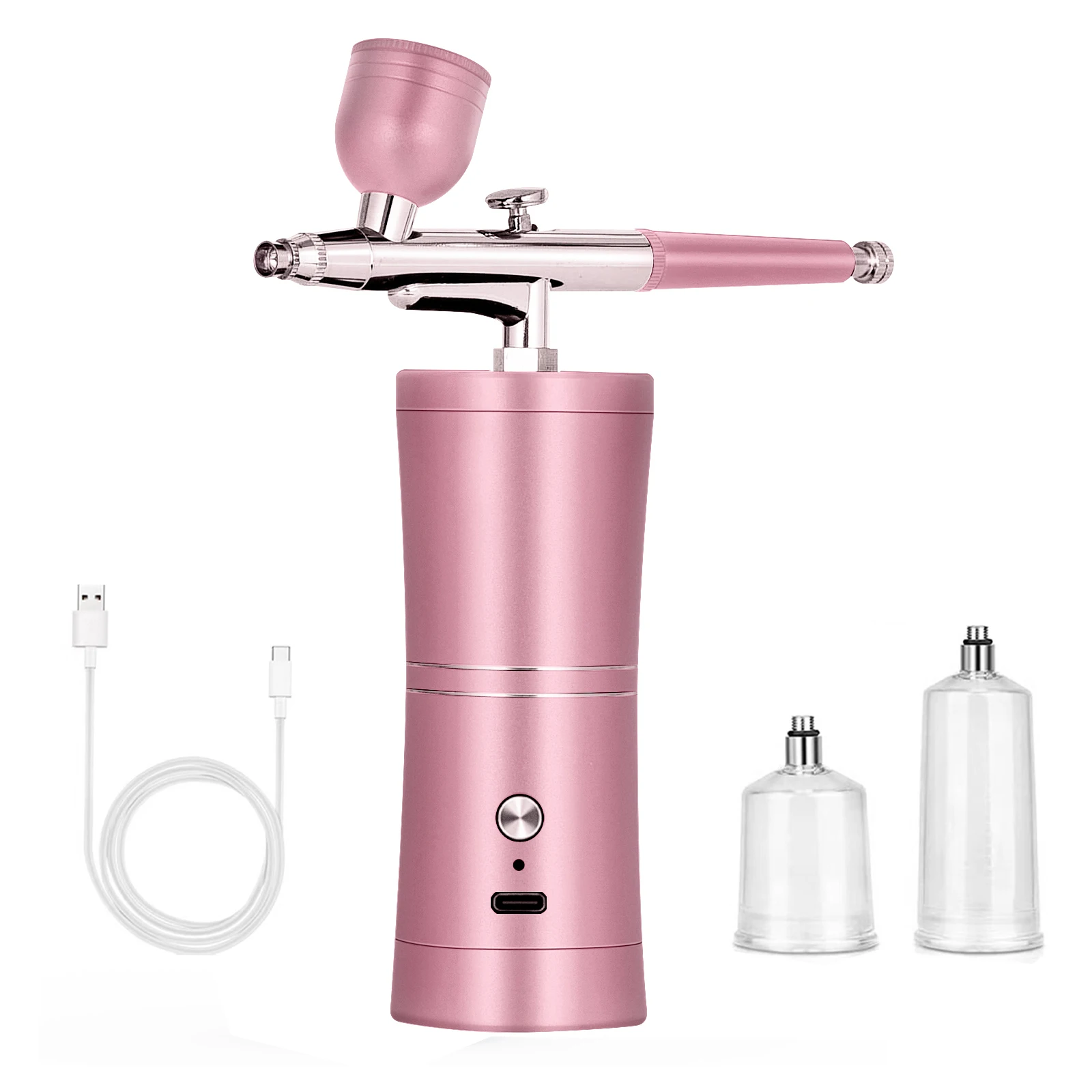 Portable Rechargeable Wireless Airbrush With Compressor Single Action Spray Gun For Face Beauty Nail Art Tattoo Craft Cake Paint