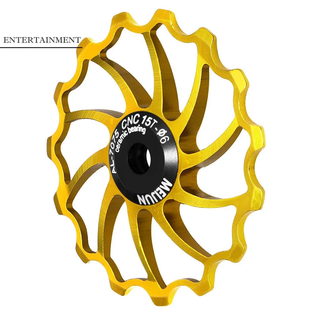 Image of Rennrad Metallgetriebe Fahrradteile Aluminiumlegierung 14T 15T 16T Schaltwerksrolle Schaltwerkführung Hinterrad-Schaltwerkrolle