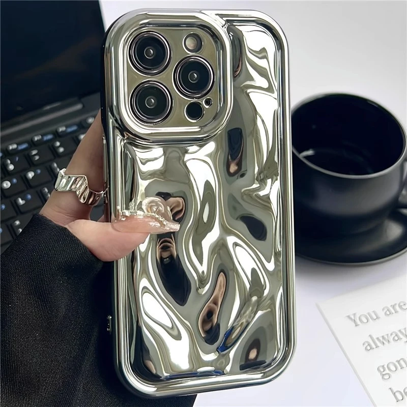 Luxury Electroplate Meteorite Grain Phone for iphone 16 15 14 13 12 11 pro max xr xs max plus full cover bumper shockproof case