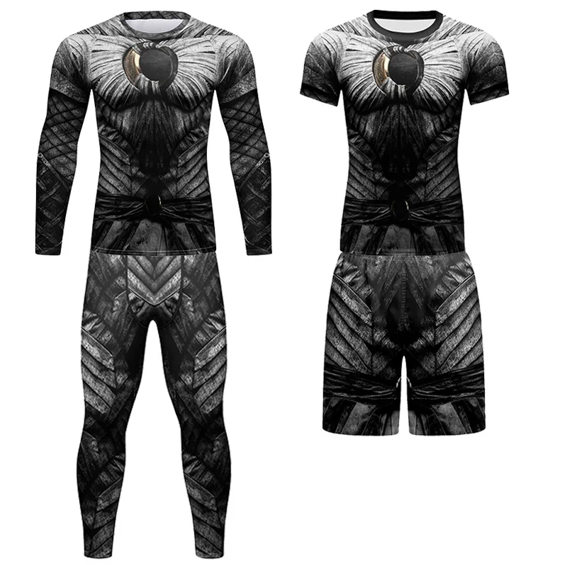 Compression Tracksuit Men's Workout Gym Clothing Muay Thai Boxing MMA Rashguard Sport Suit Fitness Jogging Training Running Set