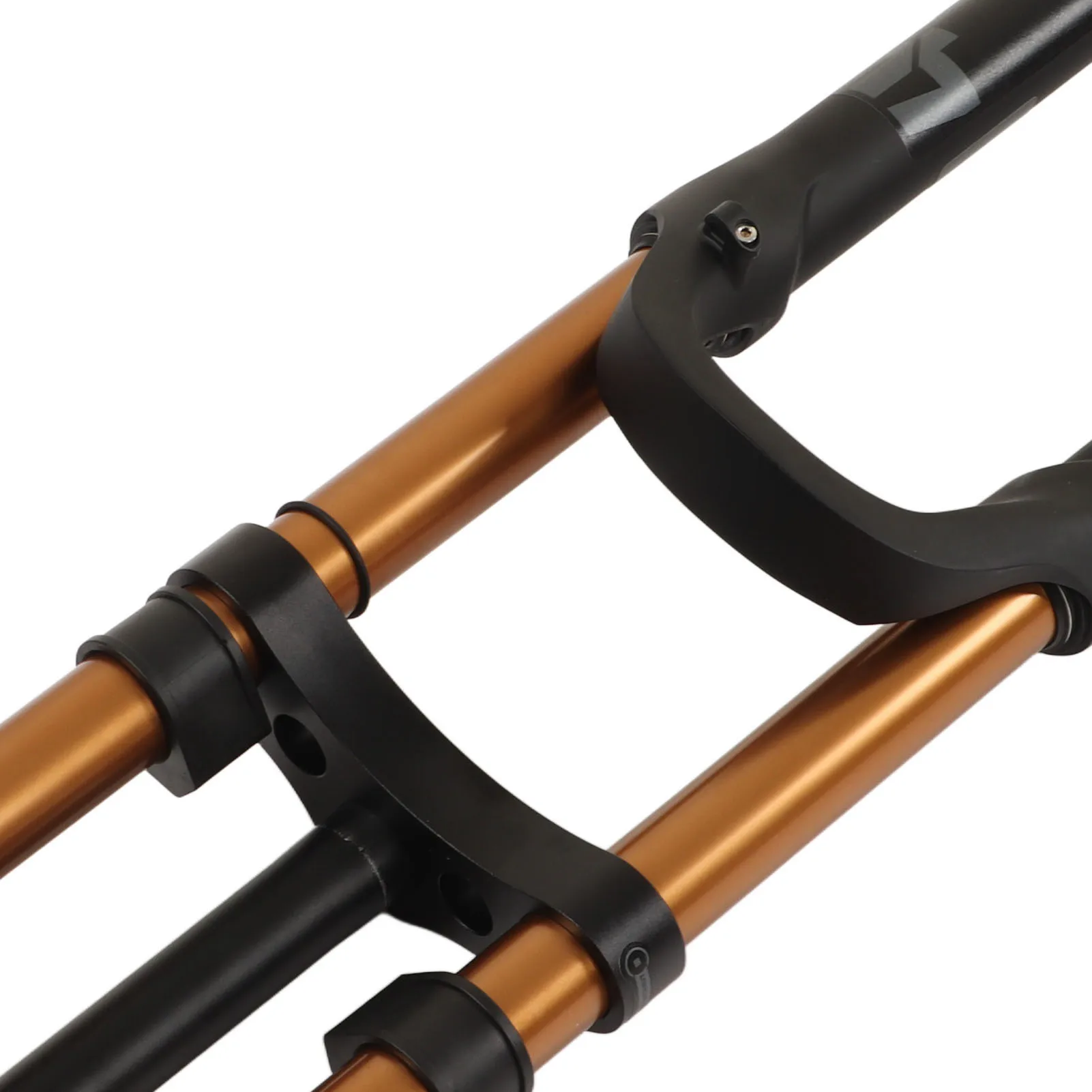 Mountain Bike Front Fork Aluminum Alloy Straight Tube Gold Bike Suspension Fork Silent Ride Manual Lockout for Bike Accessory