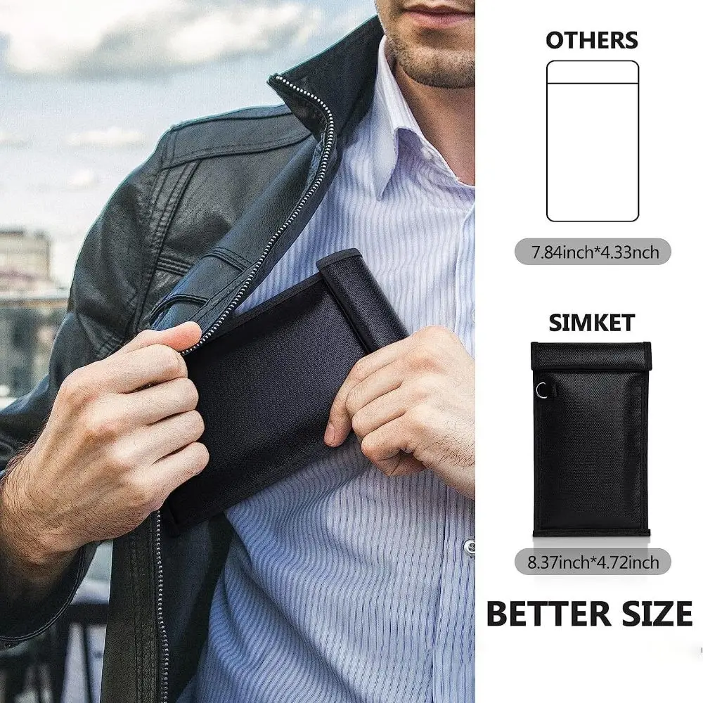 4 Types Signal Blocking Faraday Bag Retardant Anti-tracking Shielding Pouch Black EMF Protection Cell Phone Blocker Car Key