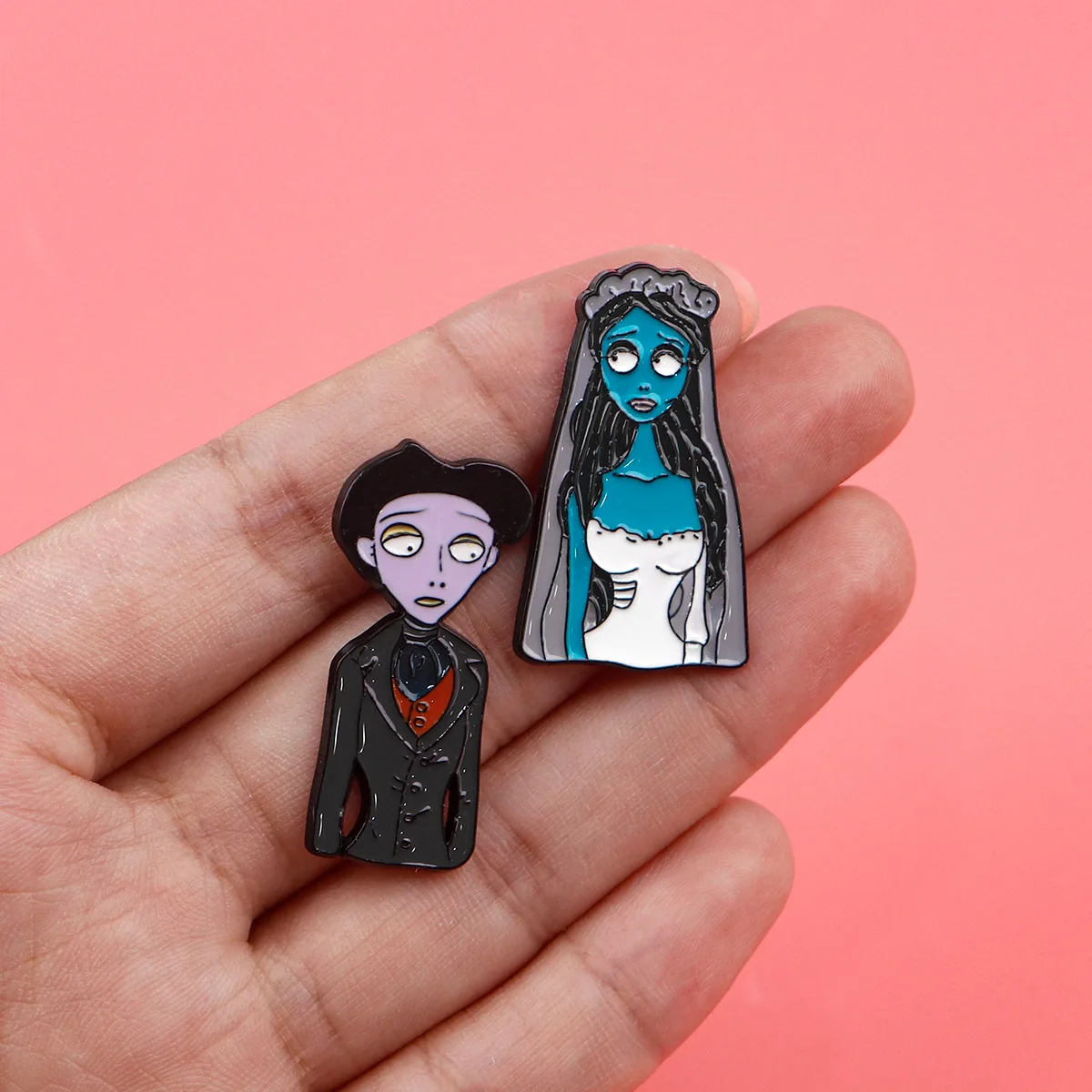 2024 Latest Halloween Horror Bride Gothic Brooch Badge Alloy Metal Lapel Pin Clothing Backpack Handbag Accessories Wholesale