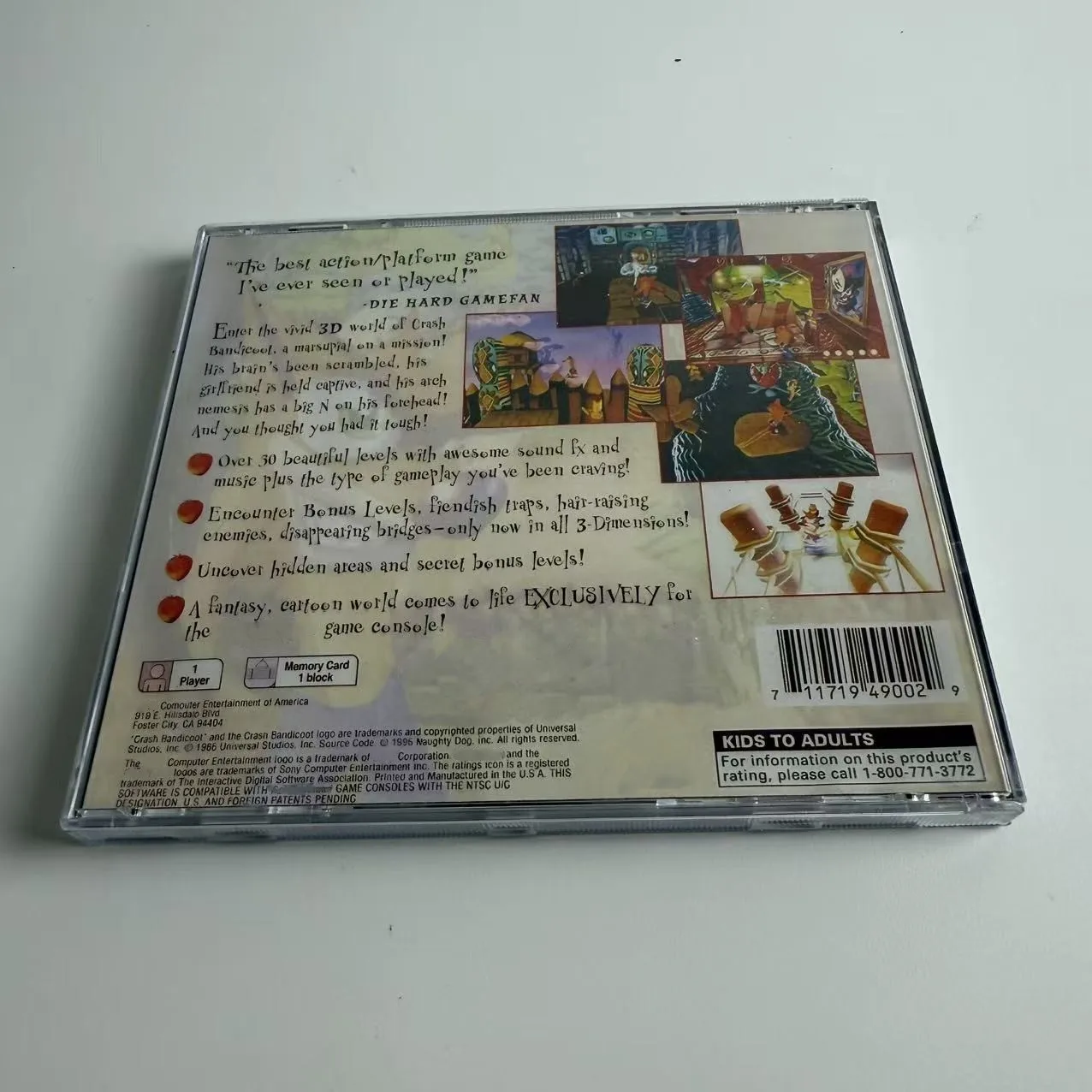High-quality Reproduction Disc For PS1: Crash Bandicoot (US Vibration Version, No Manual)