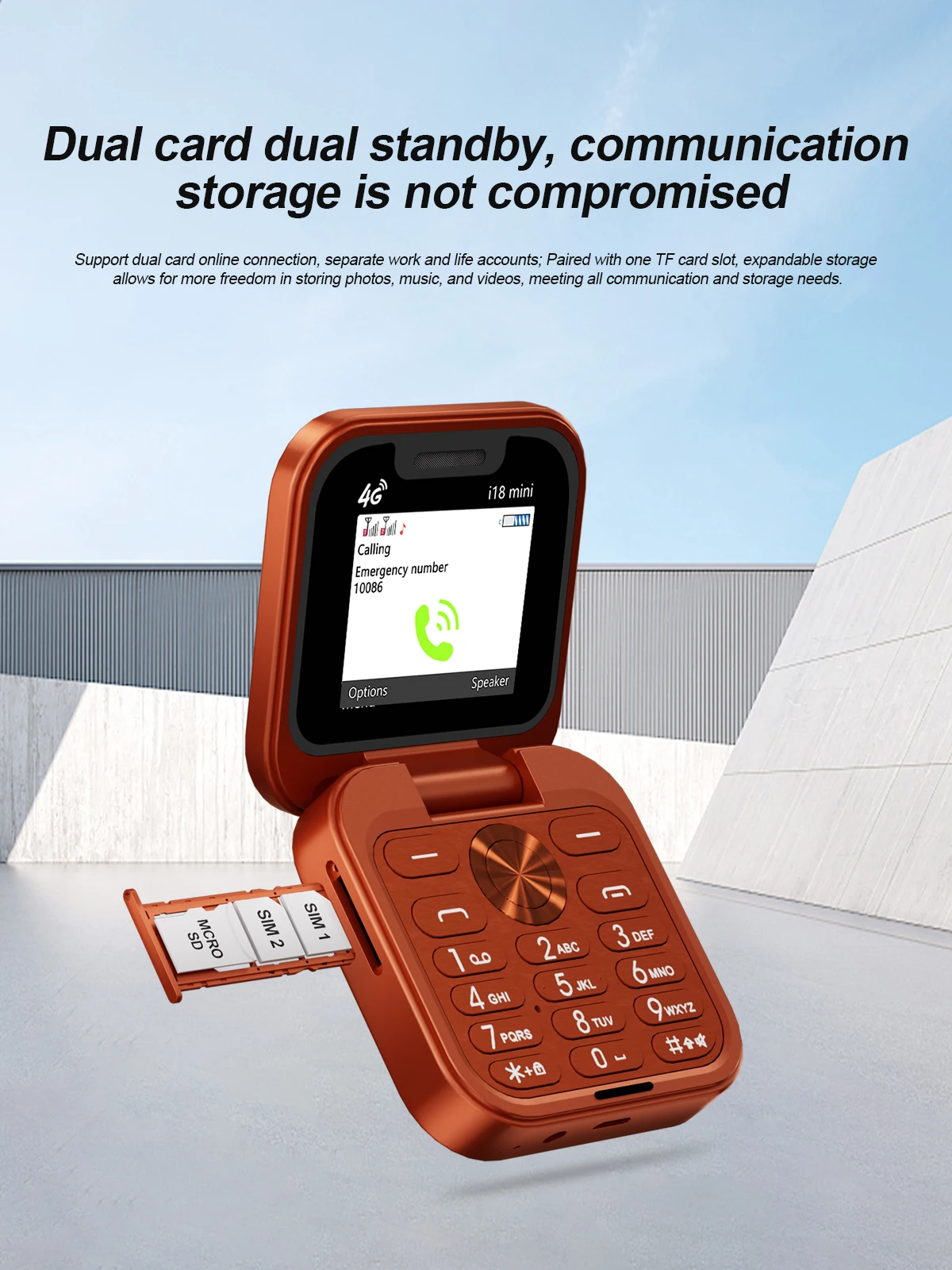SERVO I18 mini 2G GSM/4G LTE Network Flip Mobile Phone 1.77-inch Screen Dual SIM FM Radio Flashlight Blacklist Mobile Phones