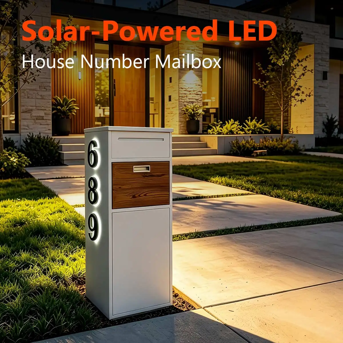 Solar email number Luminous address plate Waterproof address plate Suitable for housing, office, street, outdoor parcel cabinet