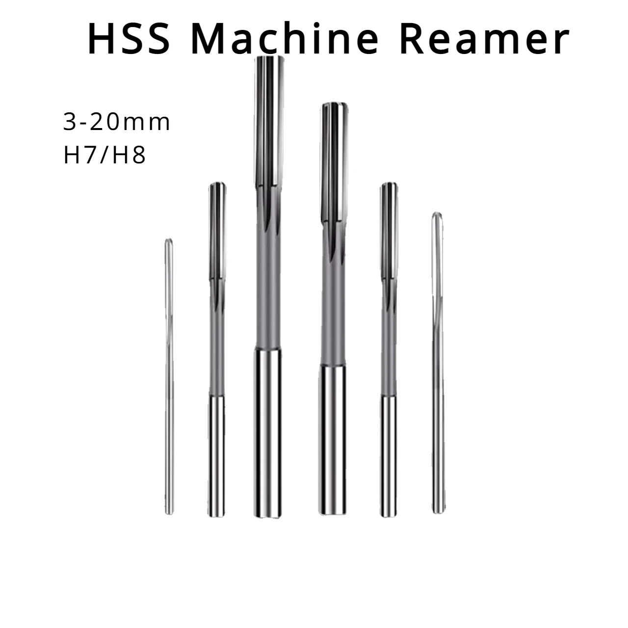 

3-20mm HSS Machine Chucking Reamer Straight Shank H7 H8 Rotary Tool Drilling CNC Inner HoleTool Deburring