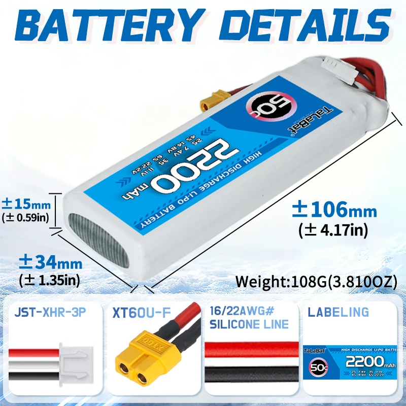 2개 신제품 탈라밧 7.4V 2200mAh 50C 리포 - Drone Battery Lipo 리뷰 및 가격